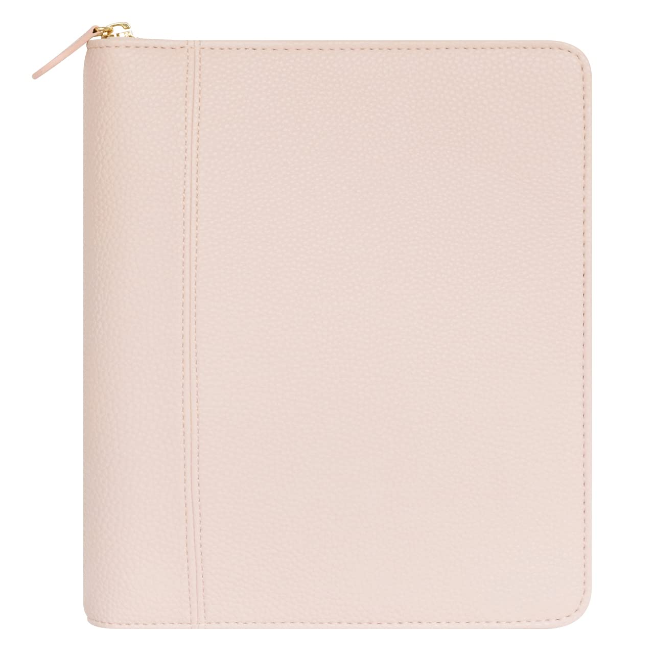 FranklinCovey Millie Simulated Leather Zipper Binder - Classic Seashell Pink Organizer for School, Office & Business | Premium Faux Leather Portfolio with Secure Zipper Closure