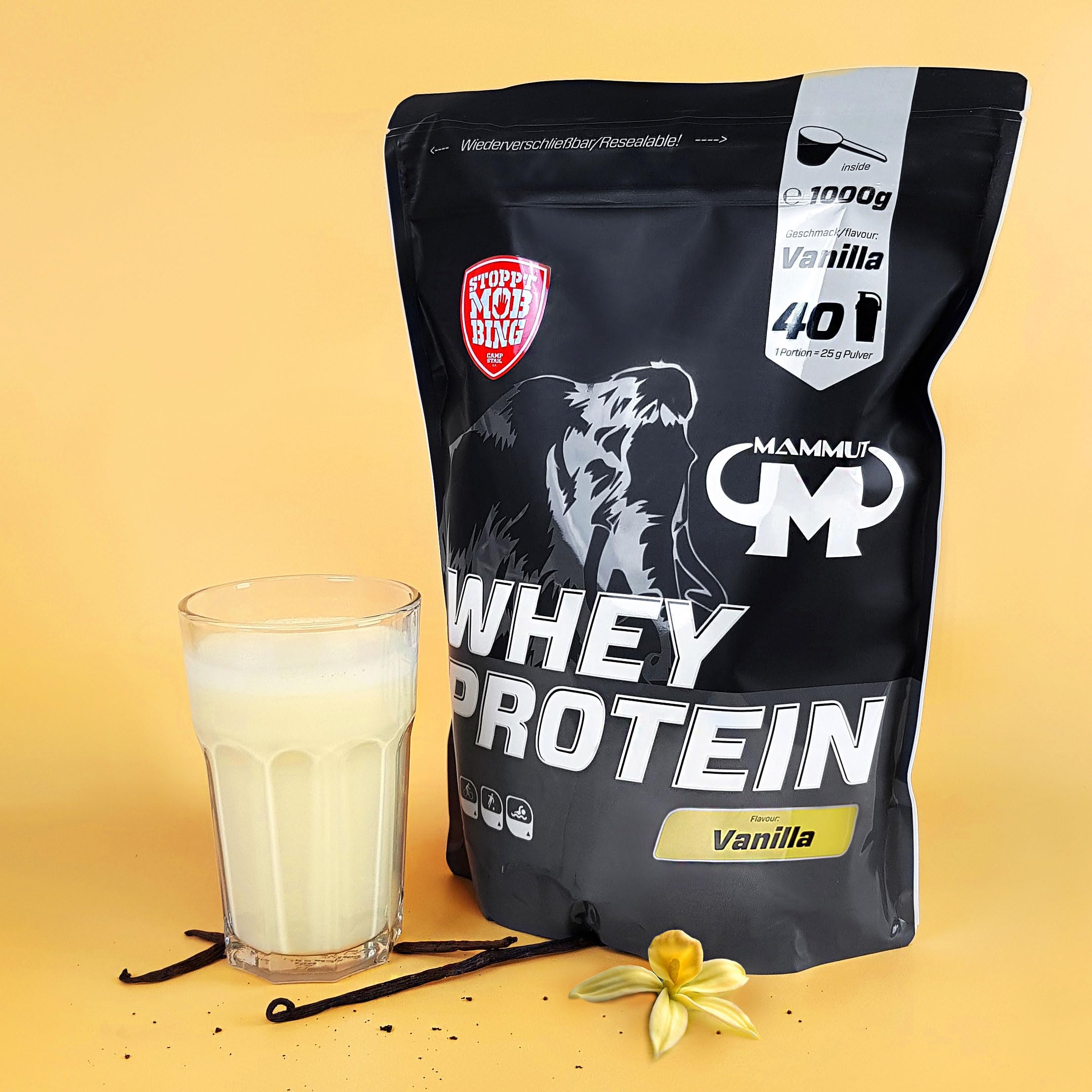 Mammut Nutrition Whey Protein Powder - Vanilla Flavor, 1000g | High-Quality Whey Protein for Muscle Recovery & Growth | Perfect for Post-Workout Shakes & Smoothies