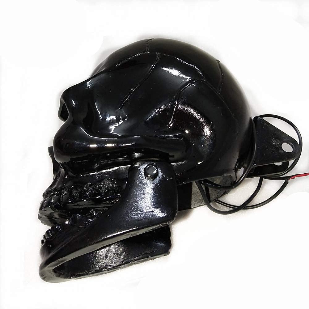 Universal Motorcycle LED Headlight - Skull Design Headlamp for Harley, Suzuki, Honda & Other Bikes (Black) | High Visibility Night Riding & Custom Bike Upgrade