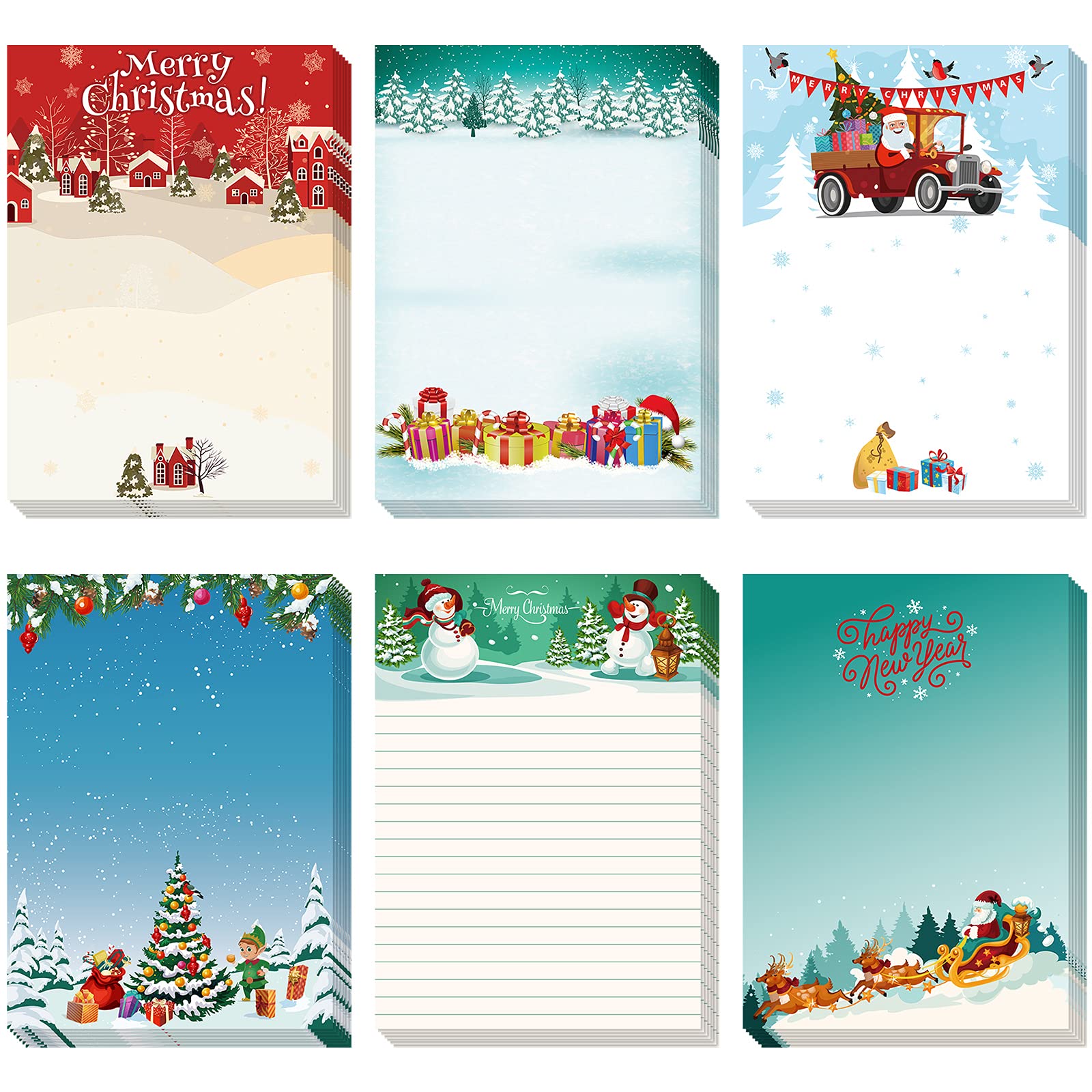 Festive Christmas Sticky Notes - 6 Pack Colorful Winter Scene Notepads with Snowman Design, Self-Adhesive Removable Memo Pads for Holiday Decor, School Supplies & Office Organization - Perfect for Gift Giving, Planner Journaling & Home Decor