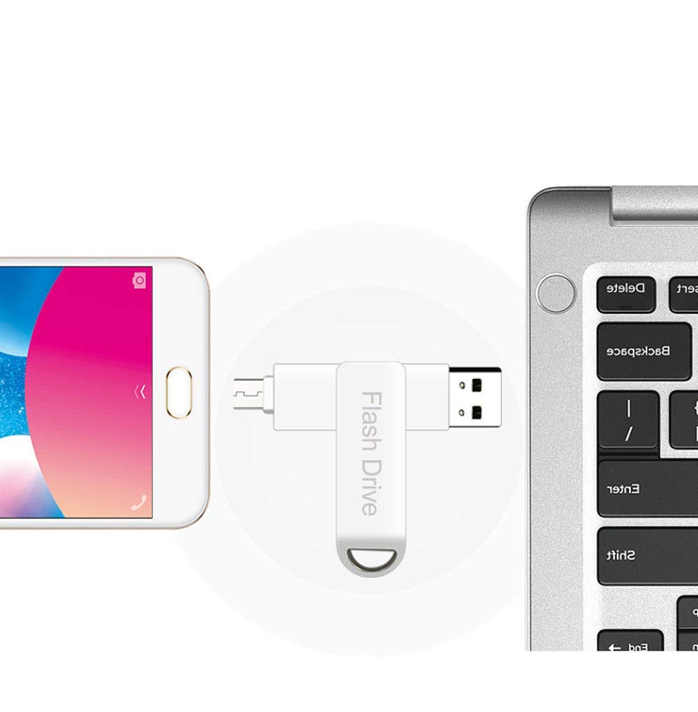 64GB USB 3.0 & USB C Dual Flash Drive - High Speed 2-in-1 Thumb Drive with Aluminum Waterproof Design - Compatible with Smartphones, Tablets, PCs (Silver, 128GB) - Perfect for Data Transfer, Backup & Portable Storage for Work, School & Travel
