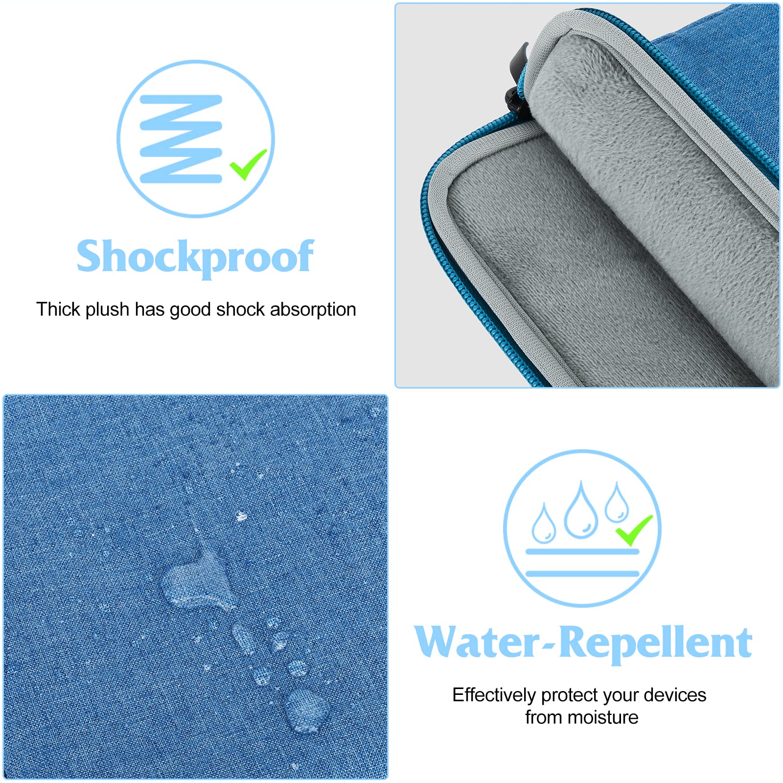 UrbanX 8 Inch Tablet Case for BLU Touch Book 7.0 Lite - Lightweight Protective Sleeve with Dual Pockets for Laptop & Accessories | Perfect for Travel, School & Office Use