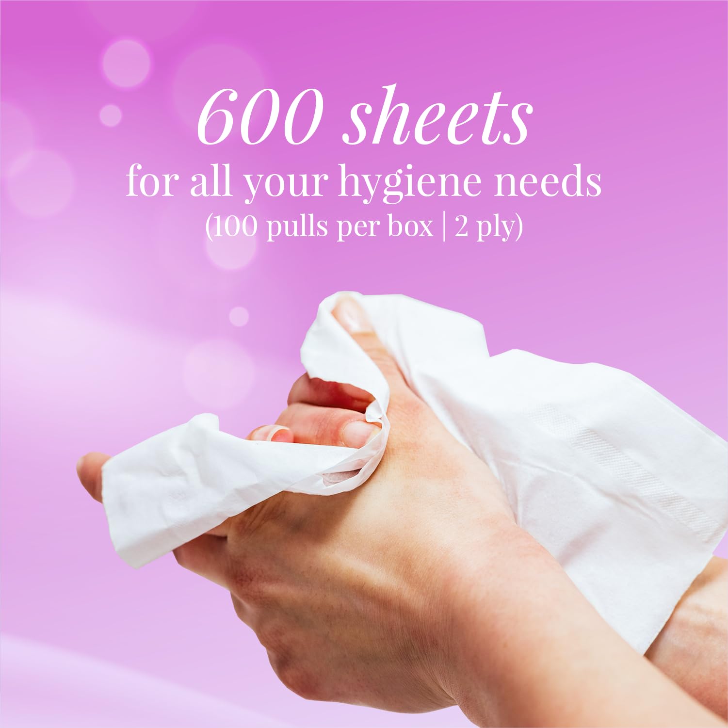 Premium Origami 2-Ply Facial Tissues | 3-Pack Soft Car Tissues (100 Pulls/Box, 600 Sheets Total) | For Home, Office & Travel Use
