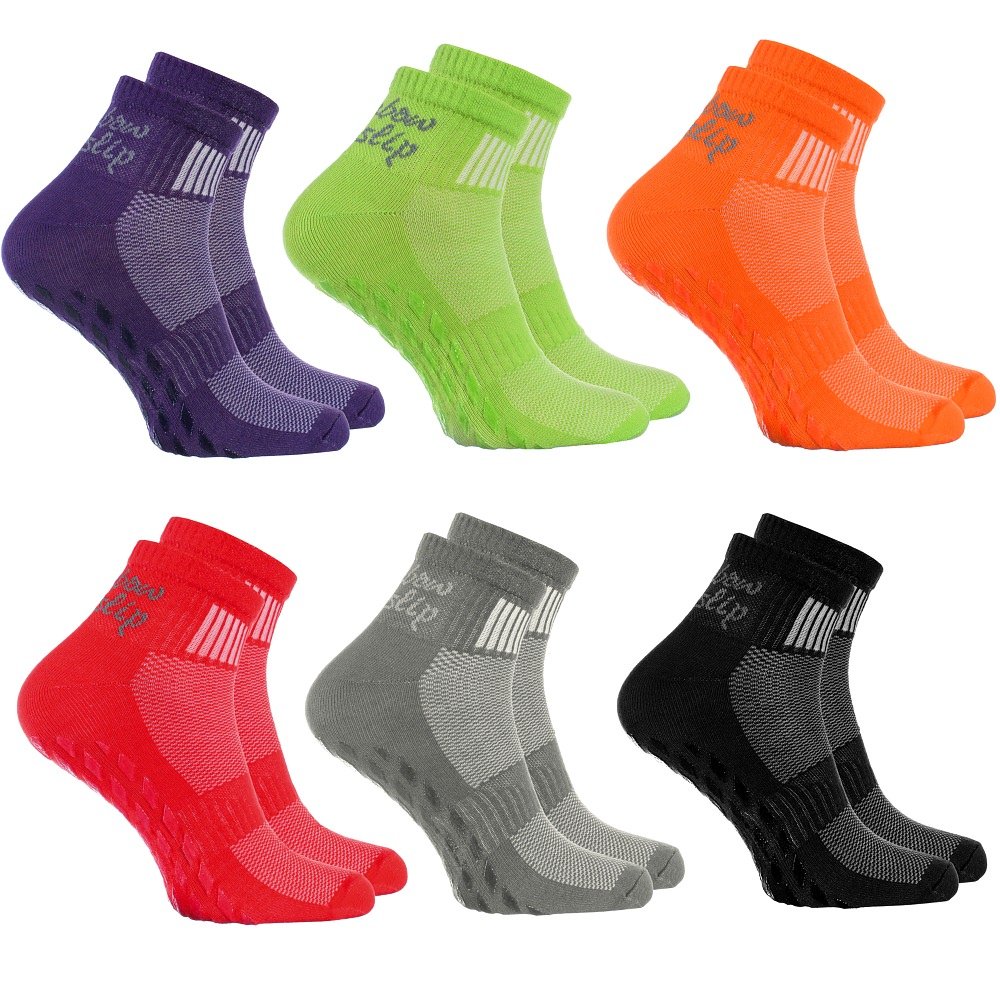 Vibrant Rainbow Socks for Women & Men - Colorful ABS Sport Yoga Socks with Non-Slip Grip - Perfect for Yoga, Pilates, Gym Workouts & Everyday Comfort