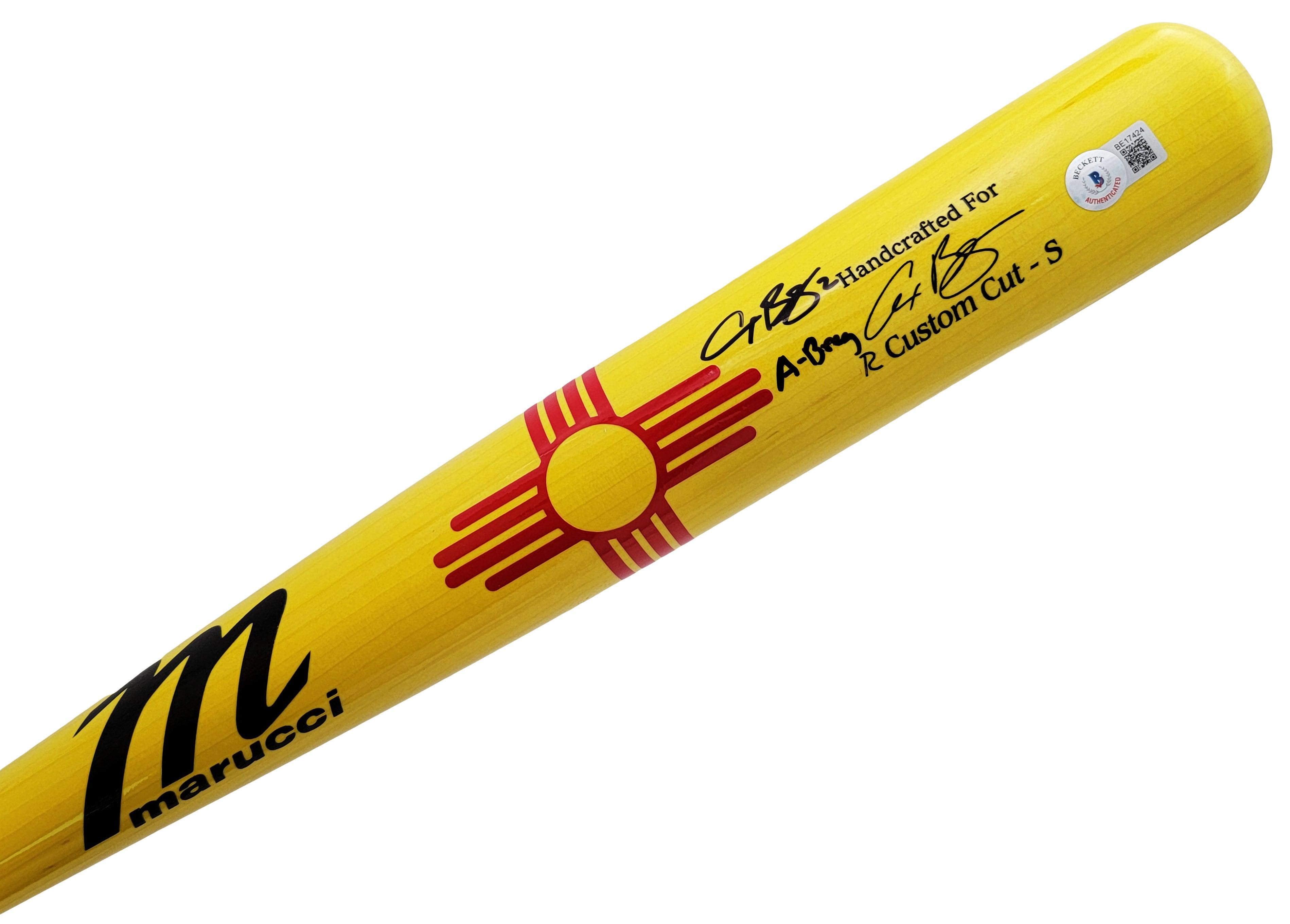 Alex Bregman Autographed Houston Astros Game Used Yellow Marucci Bat - Beckett BAS Certified #206493 - Perfect for Baseball Memorabilia Collectors and Astros Fans Display