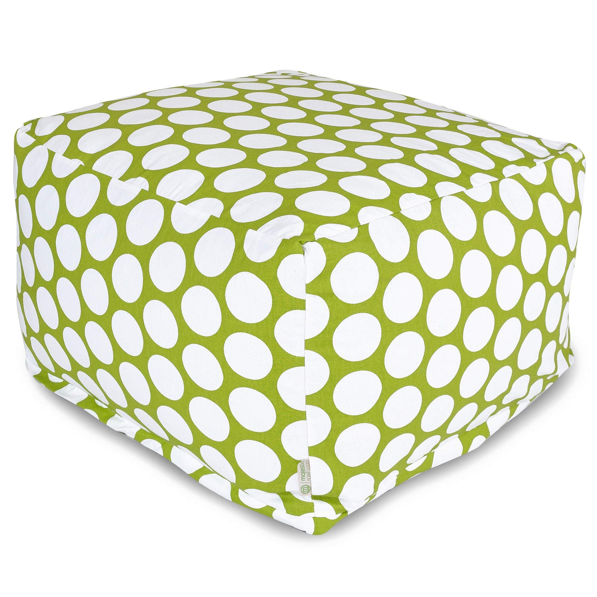 Majestic Home Goods Large Green Polka Dot Ottoman - Extra Large Footrest Pouf for Living Room, Bedroom & Nursery - Soft & Stylish Home Decor Accent