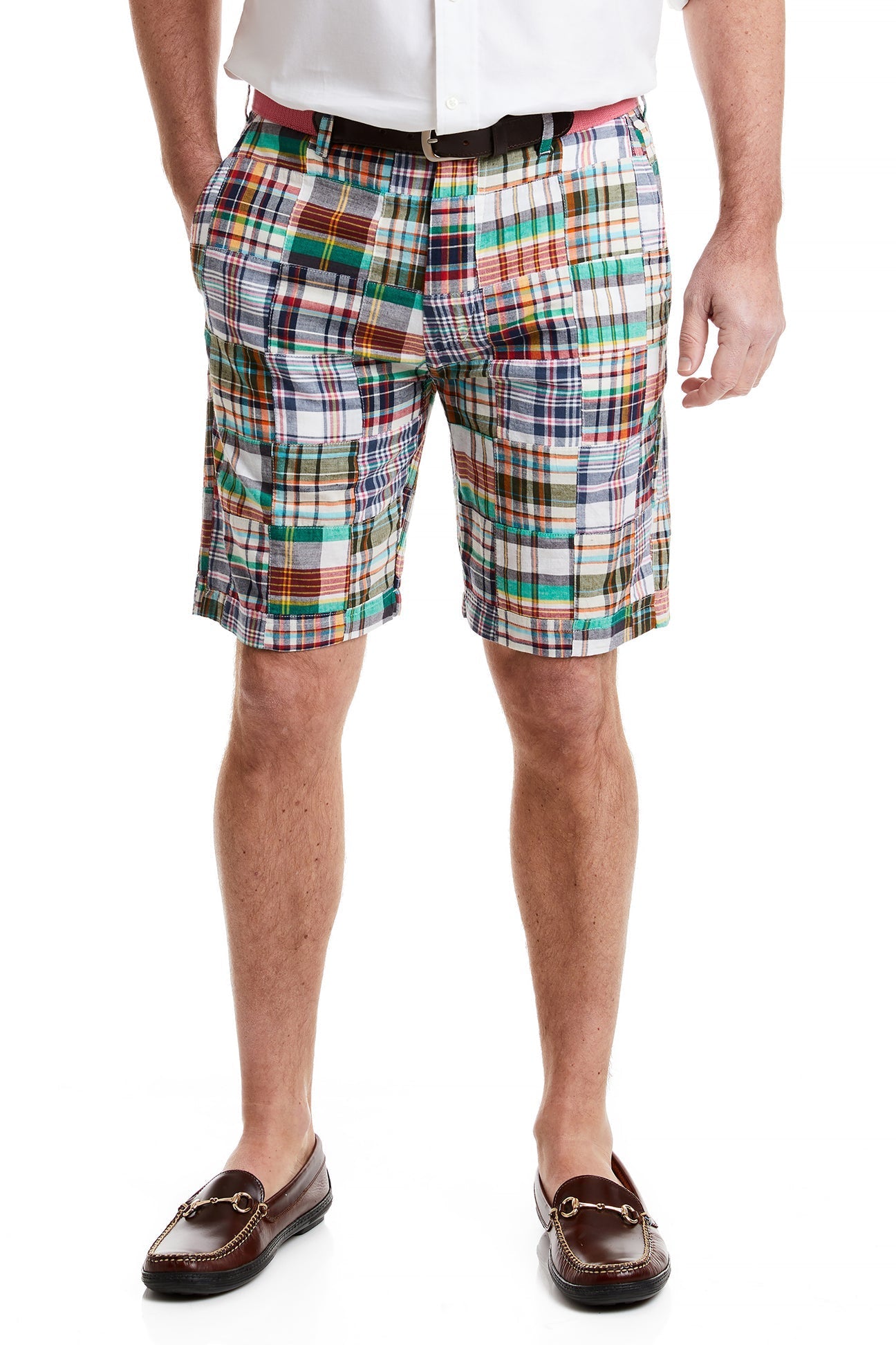 Cisco Short Osterville Patch Madras Shirt - Lightweight Cotton Casual Button Down for Men | Perfect for Summer Outings, Beach Vacations & Relaxed Weekends