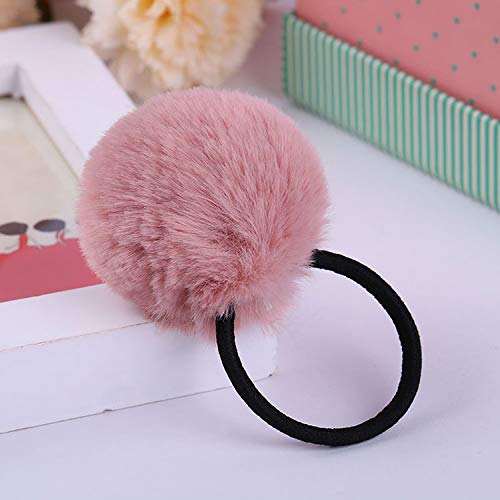 6 Pack Cute Elastic Hair Ties with Colorful Pompoms - Soft Stretch Hair Bands for Girls & Women - Perfect for School, Work, and Everyday Hairstyles