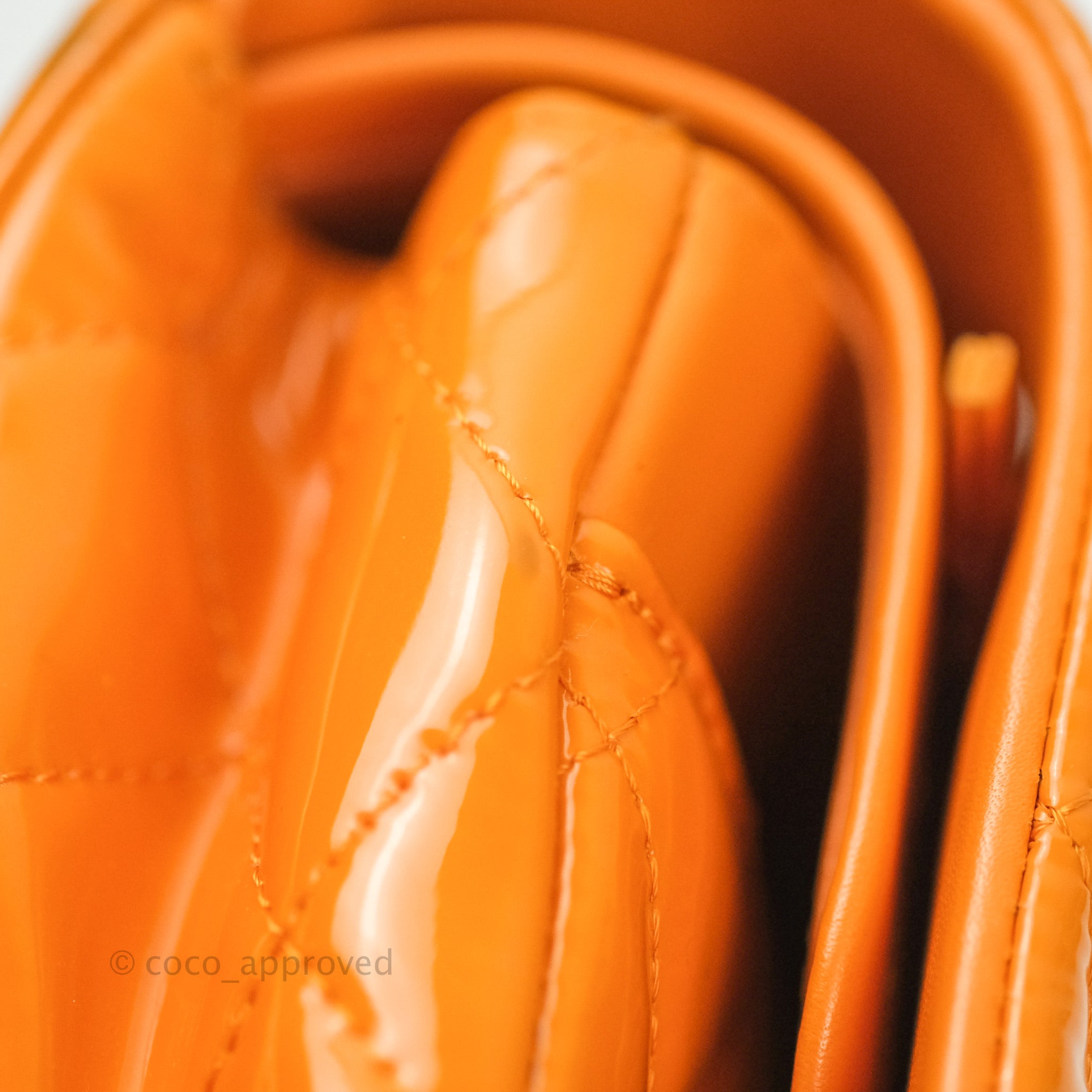 Chanel Classic M/L Medium Double Flap Bag in Orange Patent Leather with Silver Hardware - Perfect for Evening Events & Luxury Fashion Accessories