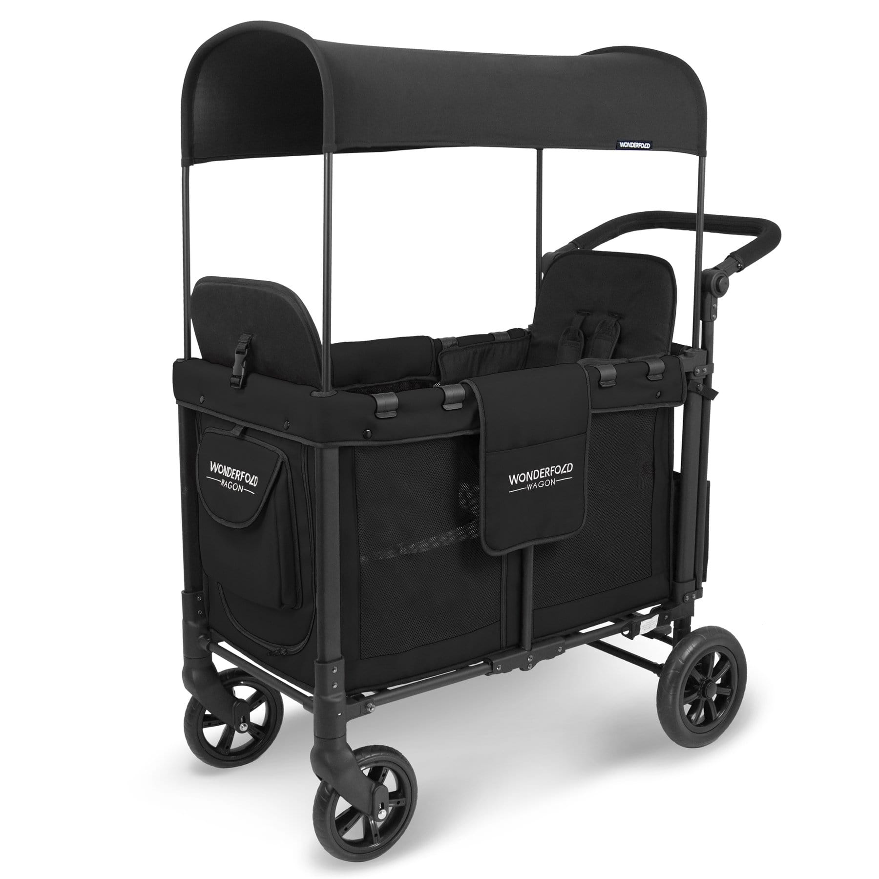 Wonderfold W2 4-in-1 Double Baby Stroller Wagon with Canopy & Storage - Perfect for Beach, Park, and Family Outings
