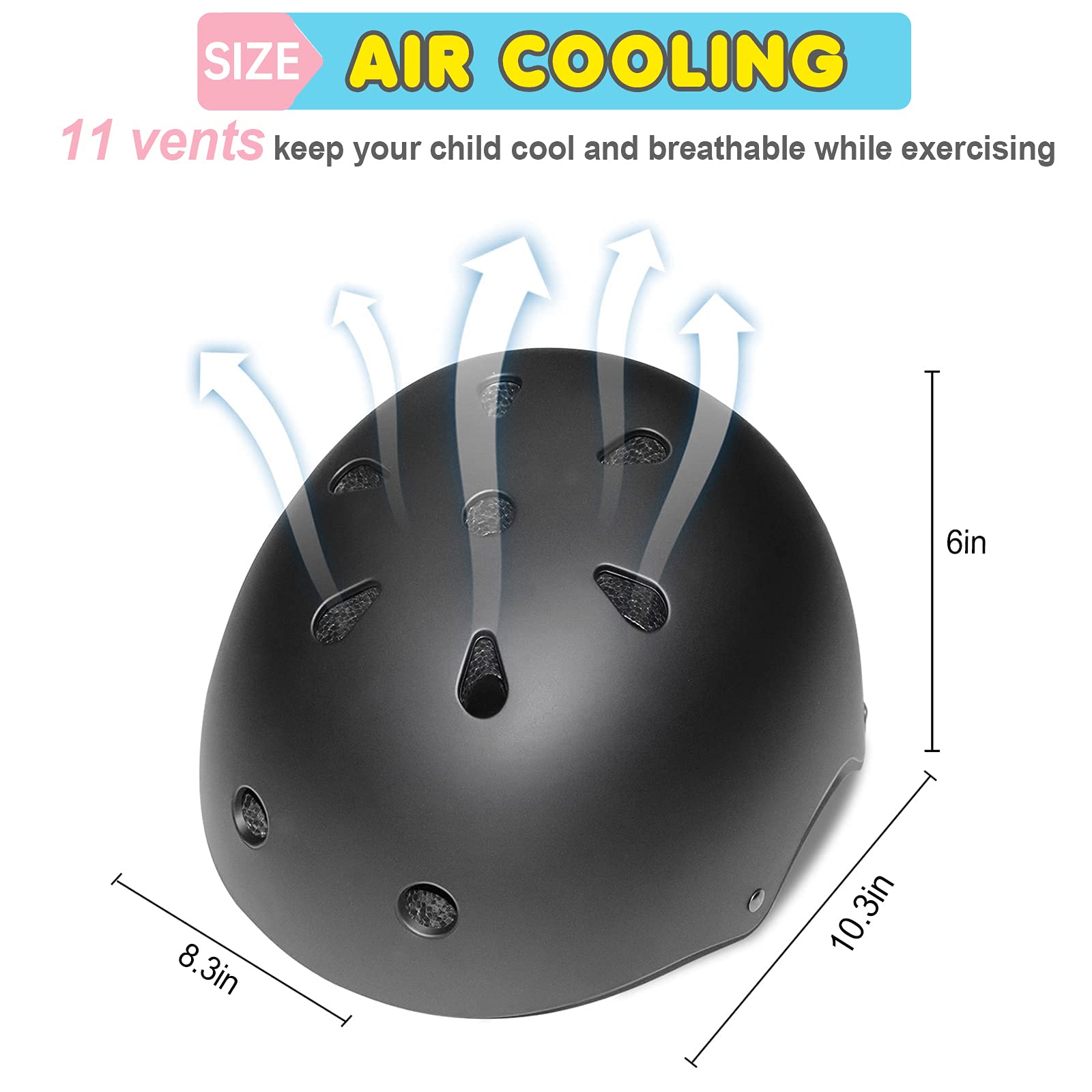 BURSUN Adjustable Kids Bike Helmet for Boys & Girls Ages 2-14 - Lightweight Multi-Sport Helmet with Ventilation for Biking, Skateboarding, Scooter & Roller Skating - Perfect for Outdoor Play & Safety Protection