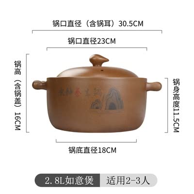 High-Temperature Flame Ceramic Soup Pot - 2.8L Multifunctional Cookware for Steaming, Cooking & Casserole | Durable Kitchen Cookware for Soup, Stew & Slow Cooking | Perfect for Home Chefs & Healthy Meal Prep