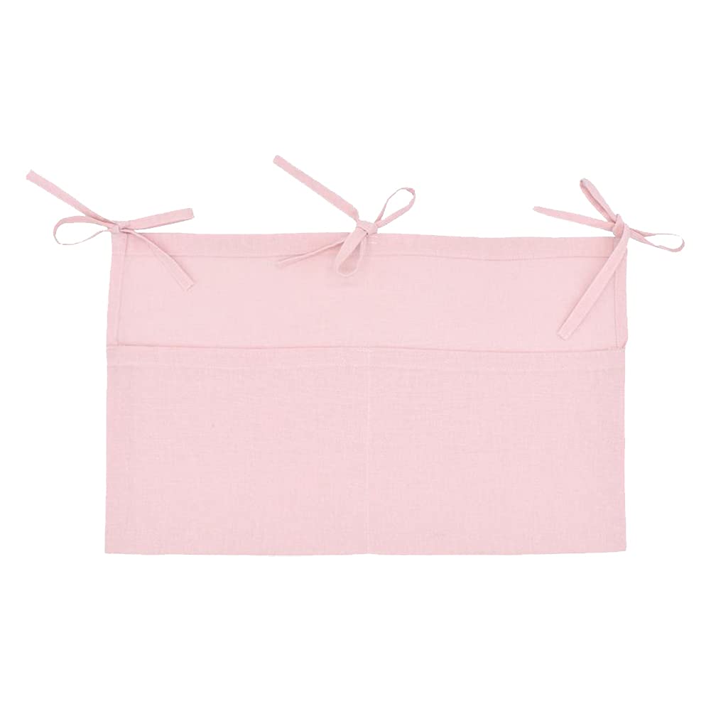 Eioflia Baby Crib Hanging Organizer with 2 Pockets - Pink Diaper Storage Bag for Nursery, Infant Closet & Changing Station - Perfect for Diapers, Wipes, Toys & Baby Essentials