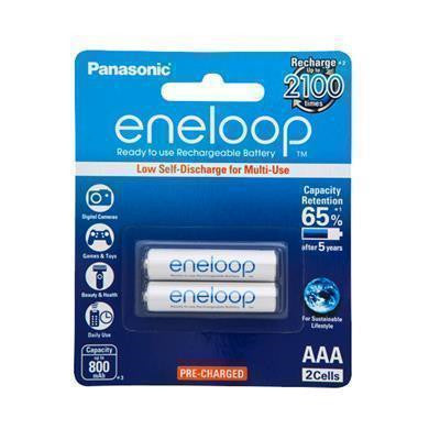 Panasonic Eneloop AAA Rechargeable Batteries (2-Pack) - High-Capacity Ni-MH Batteries for Cameras, Flashlights & Wireless Devices | Eco-Friendly Power Solution