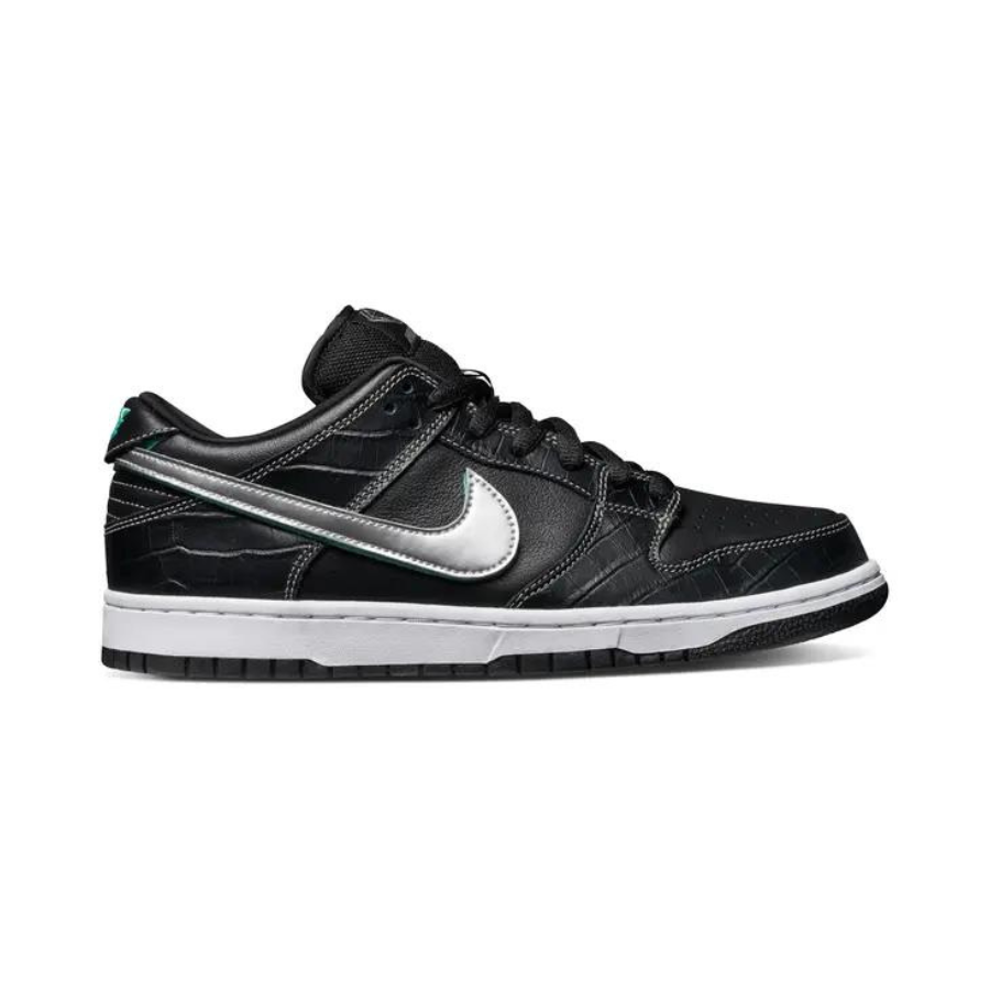 Nike SB Dunk Low Diamond Supply Co. Black Diamond Black Chrome Tropical Twist Sneakers - Men's Skateboarding Shoes for Streetwear & Casual Wear