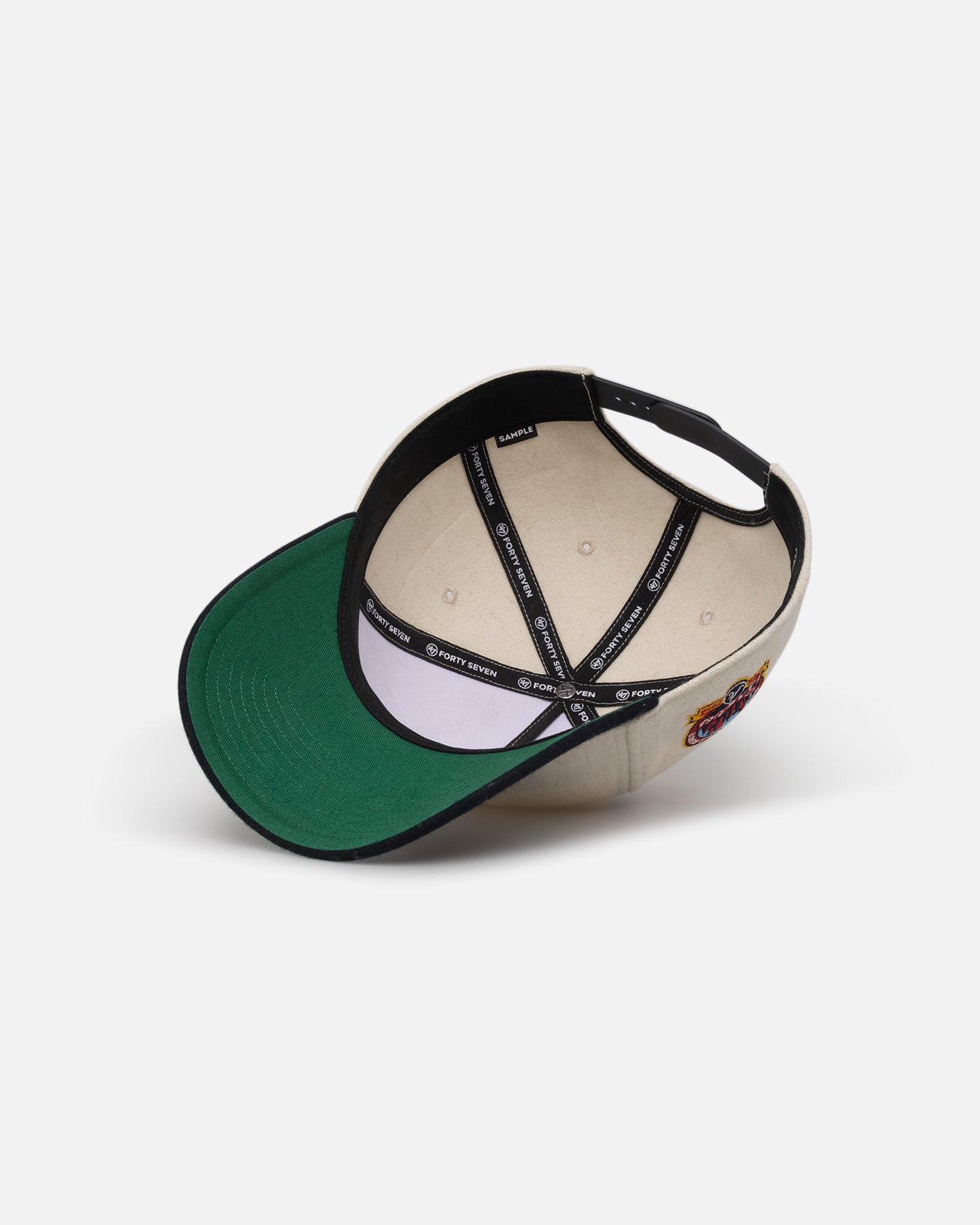 47 Brand Atlanta Braves Wooly Sure Shot Offside DT Snapback Hat - Natural/Navy - Perfect for Baseball Games, Sports Events & Casual Wear