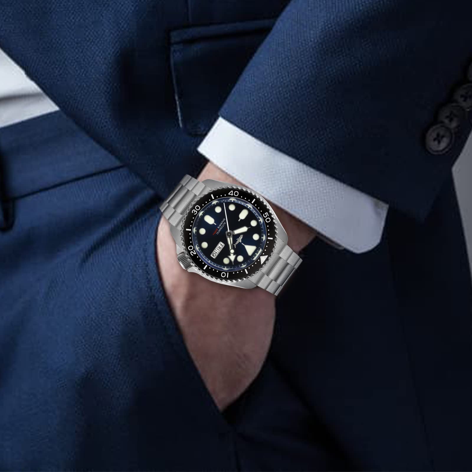 Tactical Frog Heimdallr SKX007 Men's Automatic Diving Watch - NH36A Movement, Sapphire Crystal, 200M Water Resistant, C3 Luminous, 42mm Dial - Perfect for Scuba Diving, Outdoor Adventures & Everyday Wear