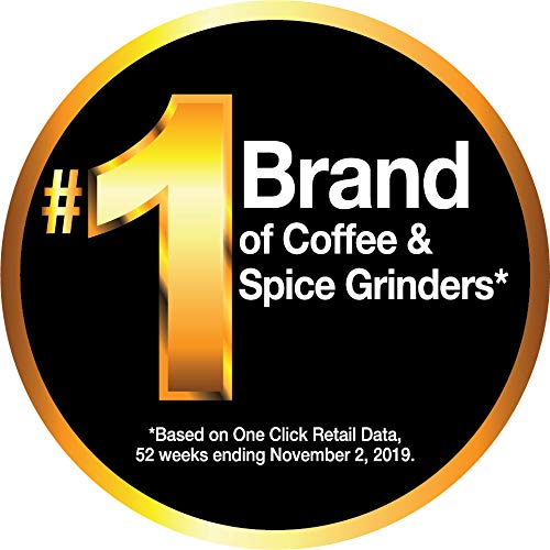 KRUPS Precision Electric Coffee Grinder - 3 oz Capacity, 200W Motor, Stainless Steel Blades for Uniform Grinding of Coffee Beans, Herbs, Nuts & Spices - Perfect for Home, Office, or Travel Use (Black)