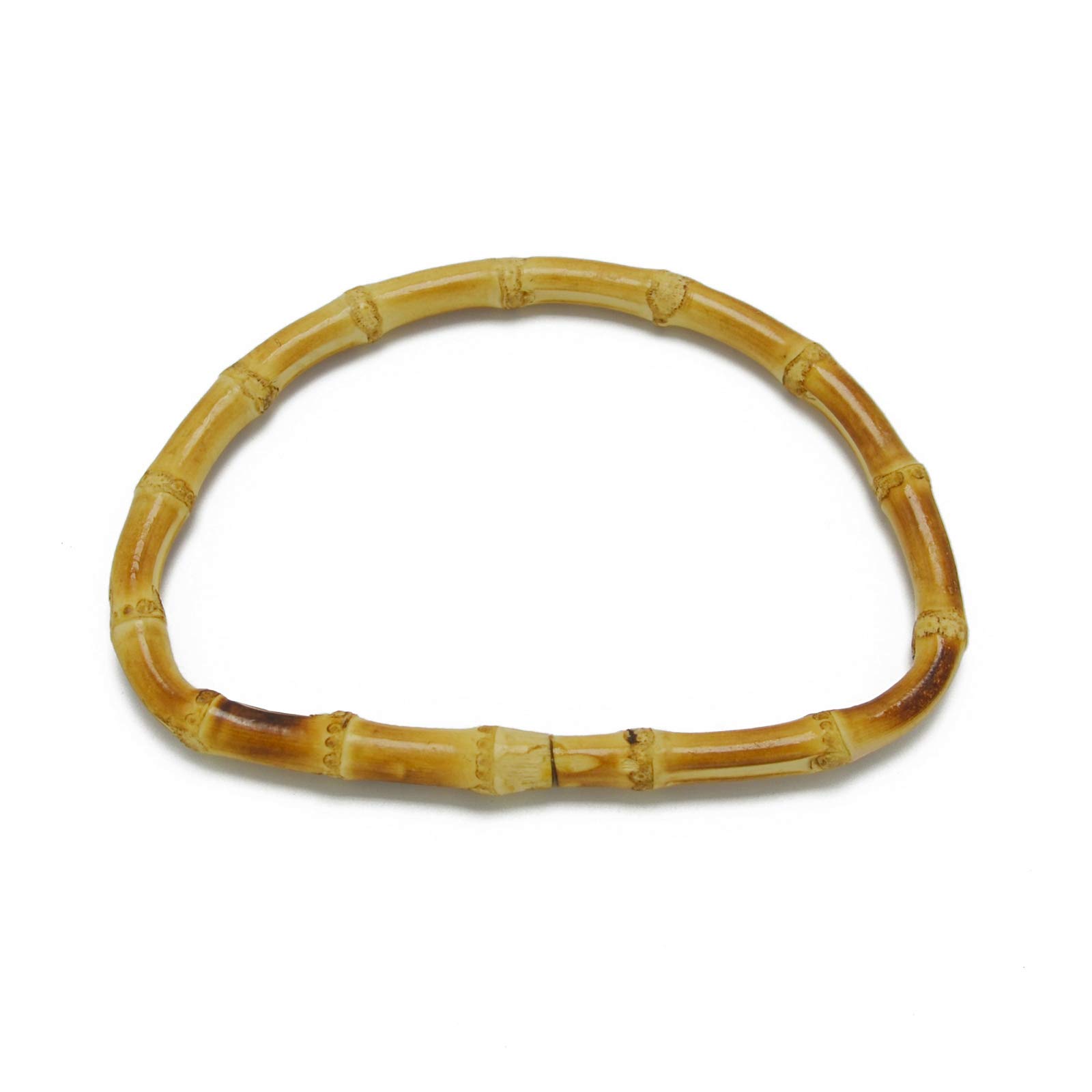 4 PCS D-Shaped Bamboo Handbag Handles - 3.54 Inch Replacement DIY Bag Handles for Handmade Purses & Tote Bags - Perfect for Crafting, Sewing Projects & Upcycling Old Bags