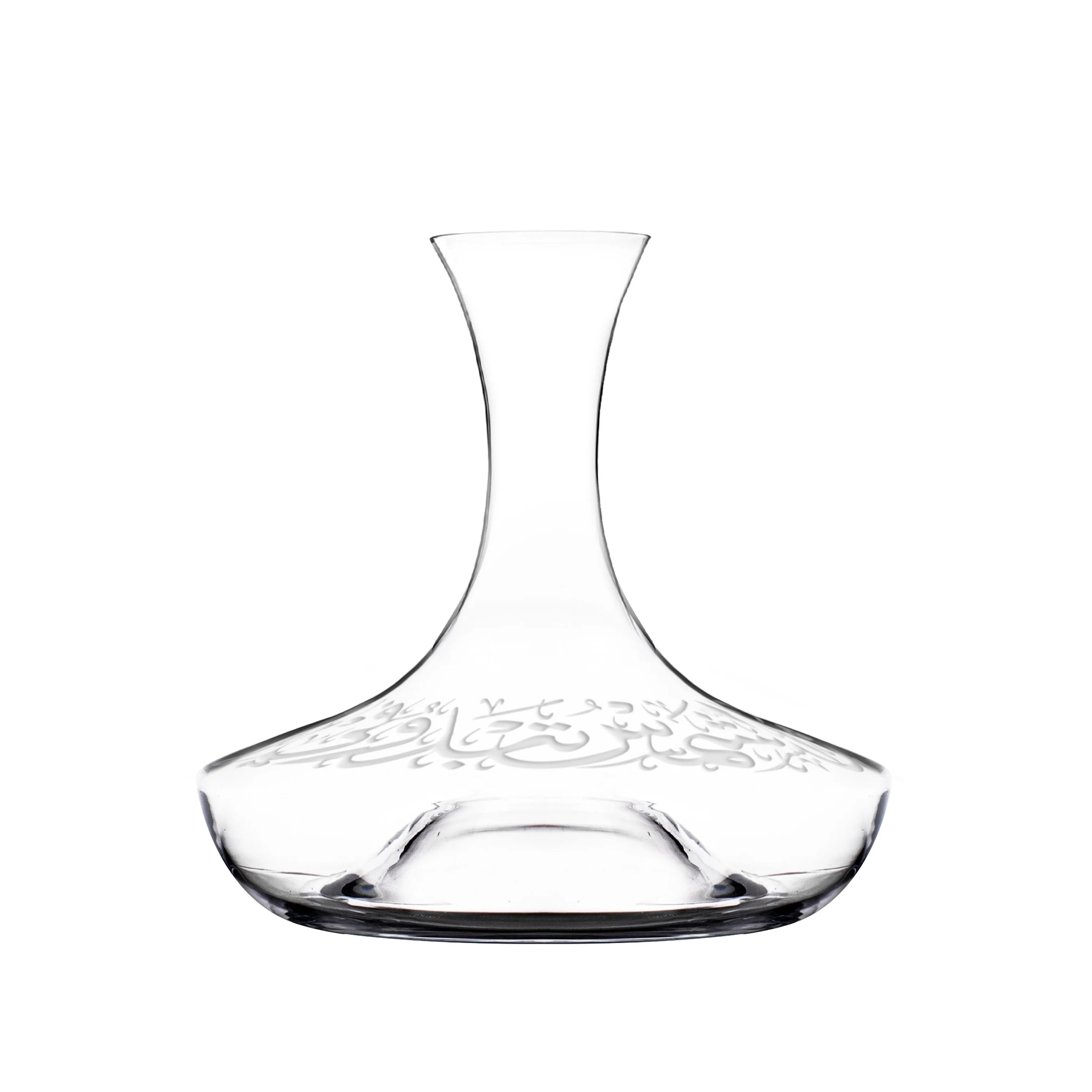 Dimlaj Thuluth Crystal Decanter 1.6L - Hand Engraved Glass Liquor Decanter for Whiskey, Brandy & Wine - Elegant Home Bar Accessory for Gifts & Special Occasions