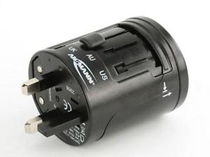 Ansmann All-in-One Worldwide Travel Adapter - Universal Power Converter for Laptops, Phones & Devices - Perfect for Business Trips, Vacations & International Travel