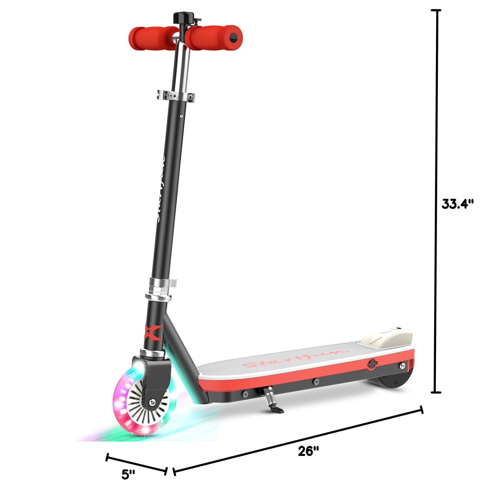 Best Electric Scooter for Kids Ages 4-12 - 100W Motor, 5 MPH Speed & 5 Mile Range - Adjustable Height, 110 Lbs Capacity with LED Flashing Wheels - Perfect for Commuting to School, Park Rides & Neighborhood Fun