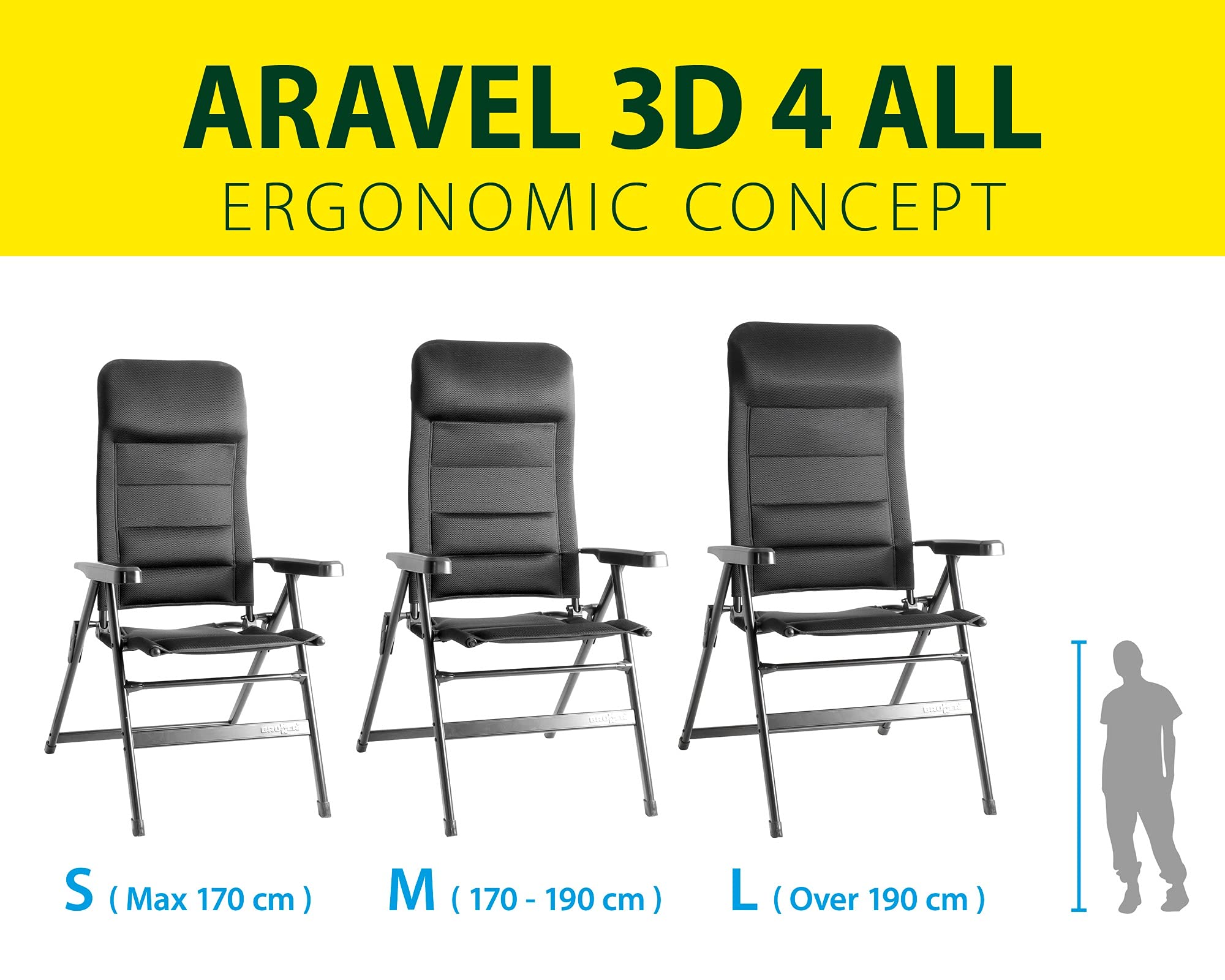 BRUNNER FRA601277 Aravel Camping Chaise Lounge Chair - Black, Portable Outdoor Folding Chair for Camping, Beach, Picnic, Backyard & Patio Relaxation