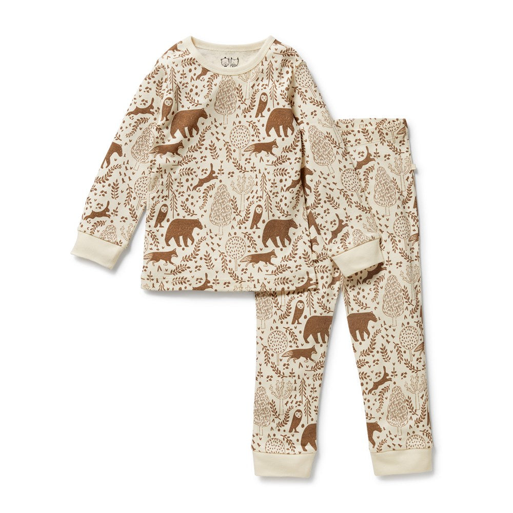 Organic Long Sleeve Winter Forest Pajamas for Women - Soft & Cozy Sleepwear for Cold Nights - Perfect for Lounging, Sleeping & Relaxing at Home