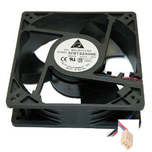 Delta EFB1324HHE 127mm x 127mm x 38mm 24V DC Cooling Fan with 3-Pin Connector - High Airflow for PC, Server, Cabinet & Electronics Cooling