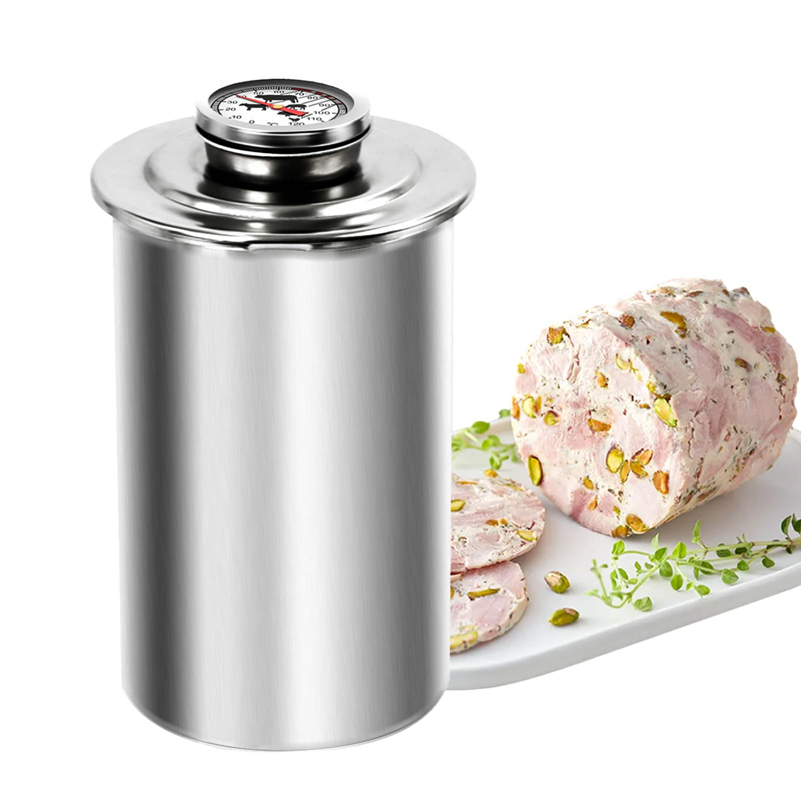 Professional Ham Maker & Meat Press - Stainless Steel Deli Meat Press with Built-in Thermometer for Homemade Lunch Meat, Sausage & Jerky | Perfect for Deli Shops, Home Kitchens & BBQ Parties