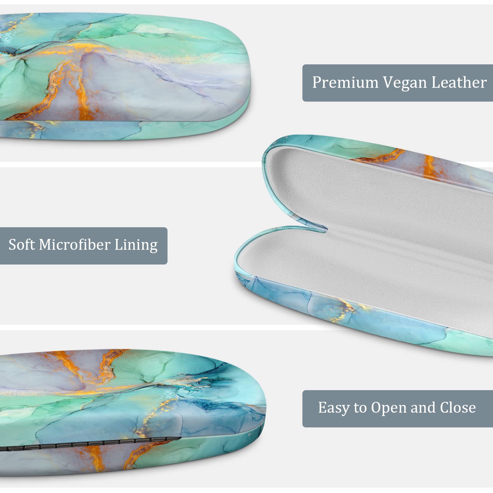 Fintie Hard Shell Protective Eyeglasses Case with Cleaning Cloth - Durable Travel Glasses Holder for Men & Women - Perfect for Home, Office, Travel & Outdoor Activities