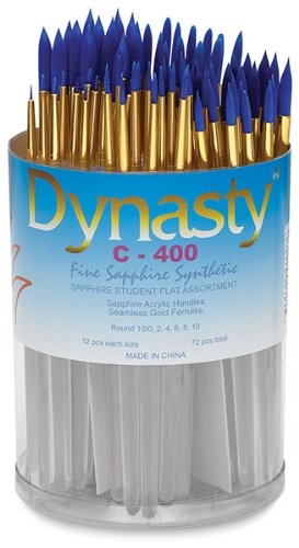 Dynasty Fine Sapphire Synthetic Makeup Brush Set - 72 Piece Round Brush Collection for Professional & Everyday Makeup Application