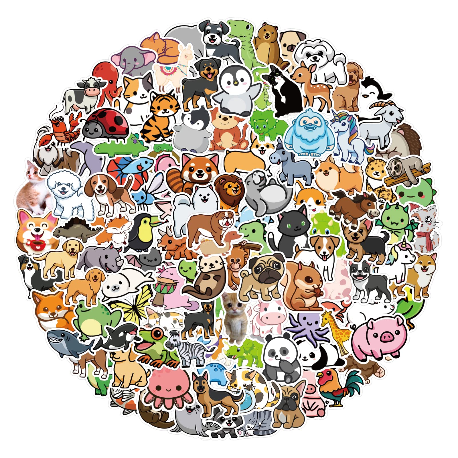 Acekar 200 PCS Cute Animal Stickers - Colorful Waterproof Vinyl Decals for Water Bottles, Laptops, Phones, Skateboards - Fun Aesthetic Stickers for Teens, Girls & Kids - Perfect for School, DIY Crafts & Personalizing Belongings