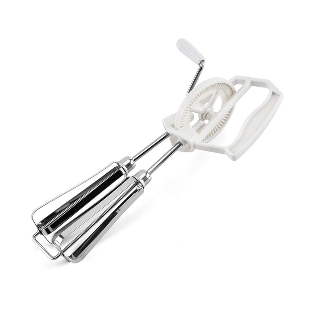 Hand-Crank Egg Beater - Stainless Steel Rotary Whisk with Double-Wheel Design for Baking, Cooking & Mixing - Perfect for Eggs, Cream, Batters & Doughs