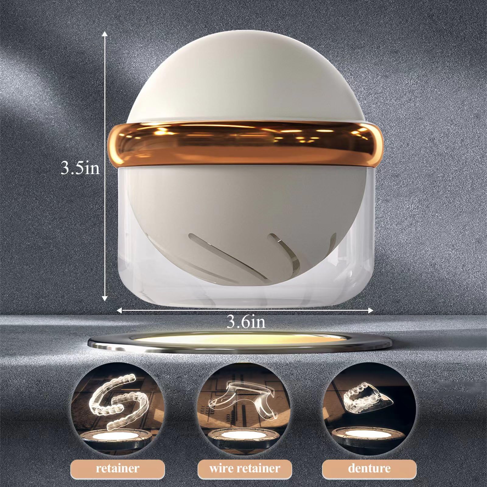 2024 Planet-Themed Denture Cleaner Case with Strainer Basket - Braces Cleaner Cup & Cute Denture Holder - Retainer Storage Soak Container for Travel & Home Use