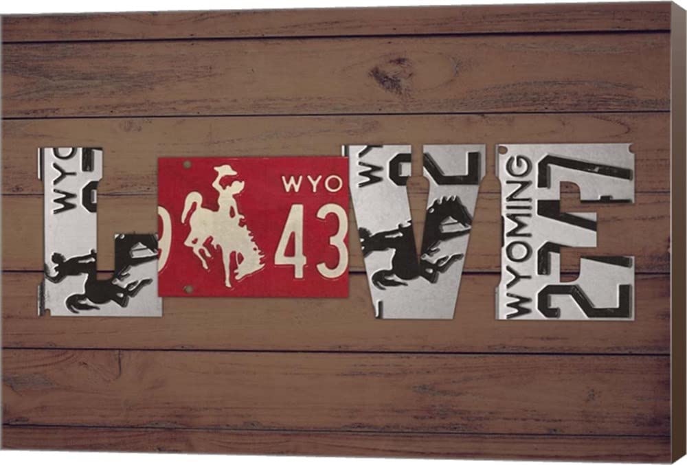 WY State Love by Design Turnpike Canvas Art Wall Picture - 12 x 8 Inches Museum Wrapped with Brown Sides - Perfect for Home Decor, Office Wall Art & Gift Ideas