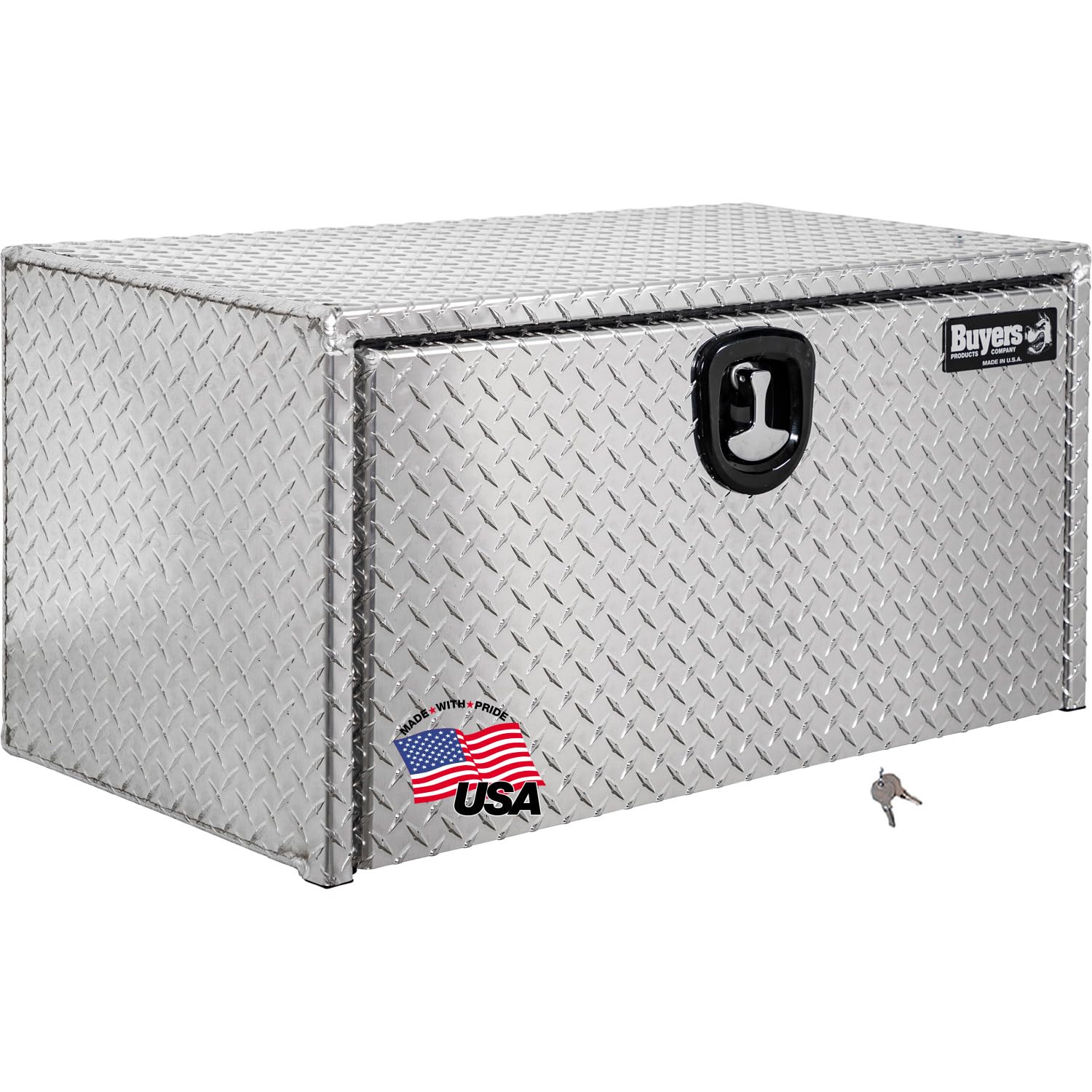 Diamond Tread Aluminum Underbody Truck Tool Box 18x18x36 Inch - Heavy Duty 3-Point Compression Latch, Made in USA | Secure Storage for Work Trucks, Construction Tools & Equipment Organization