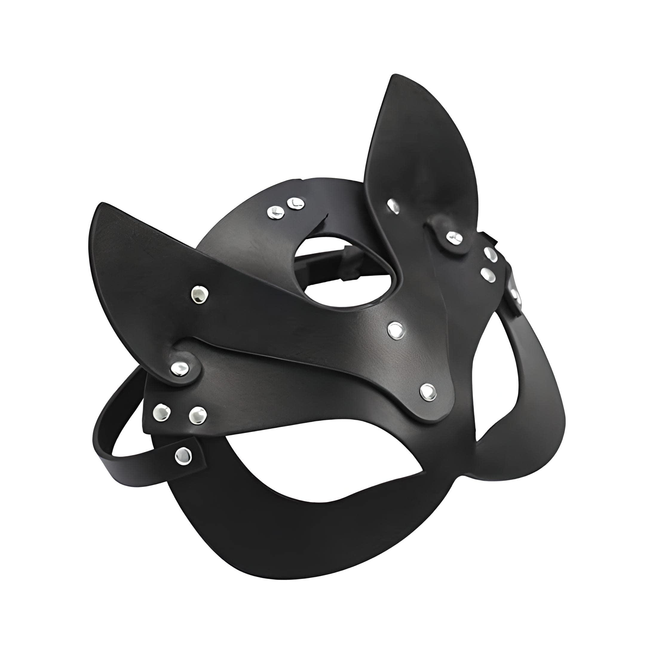 Faux Leather Whip & Cat Mask Set - BDSM Bondage Restraints for Couples, Adults Sex Toys with Neck Collar & Under Bed Straps - Perfect for Role Play, Spicing Up Relationships & Sensual Exploration (Men & Women)