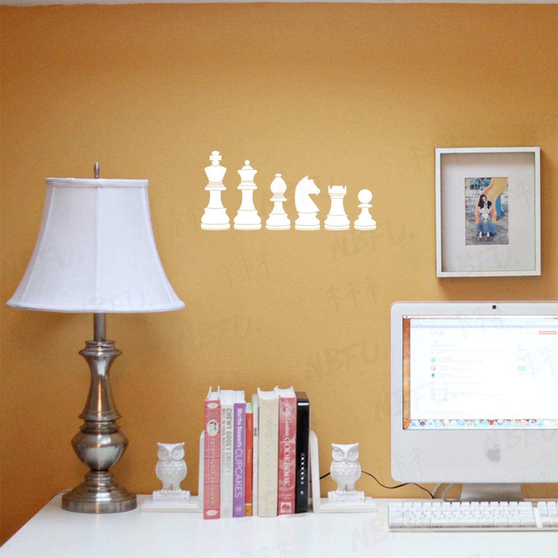 Premium Waterproof Vinyl Chess Pieces Player (White) Decal Stickers - Set of 2 | Laptop, Phone, Helmet, Car Window, Bumper, Mug, Cup, Door & Wall Decoration | Perfect for Chess Lovers, Gamer Gifts & Home Office Decor