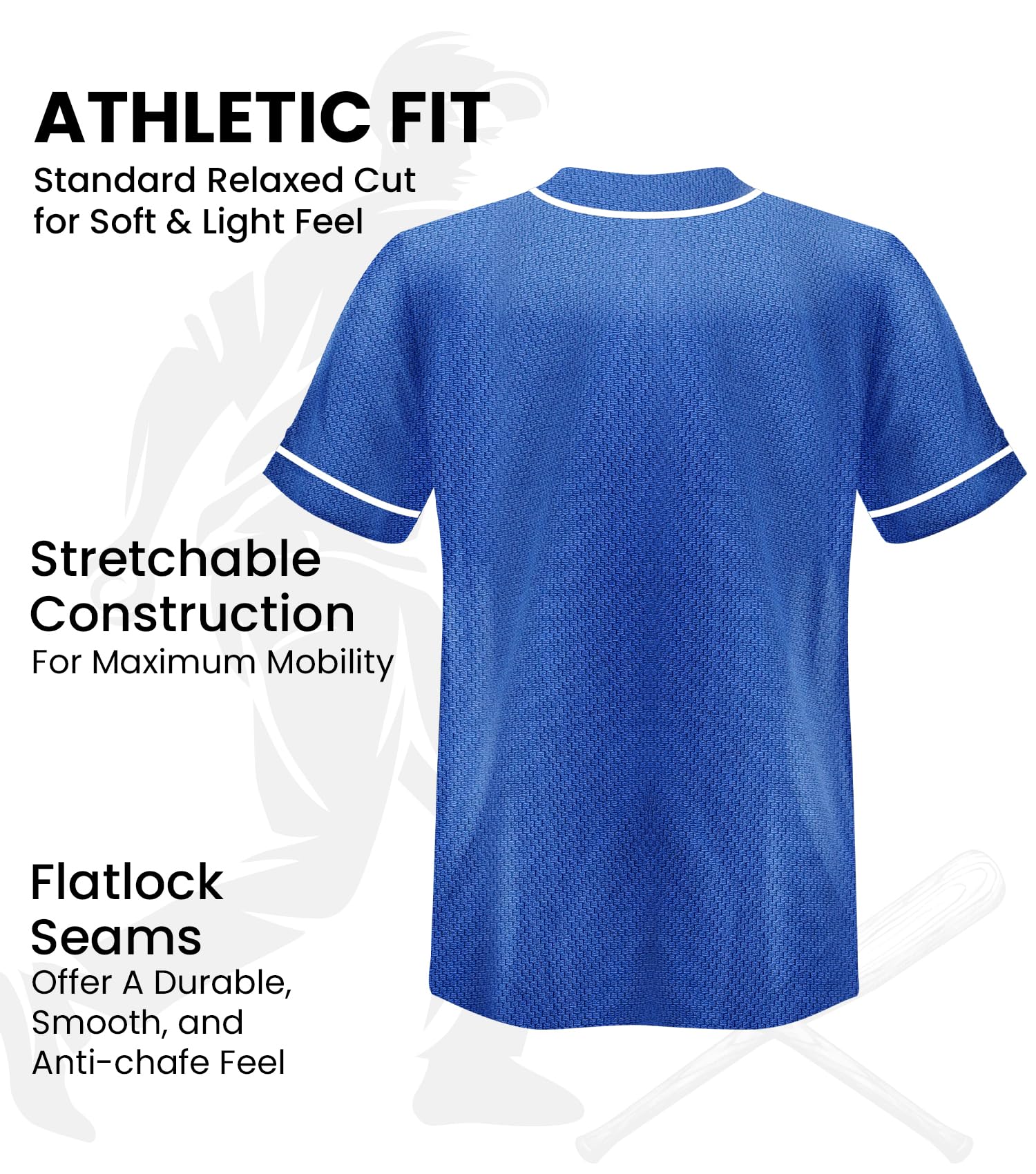 Exxact Sports Blank Baseball Jersey for Men & Women - 2-Button Plain Baseball Uniform for Softball & Baseball Players - Perfect for Team Sports, Practice, and Casual Wear