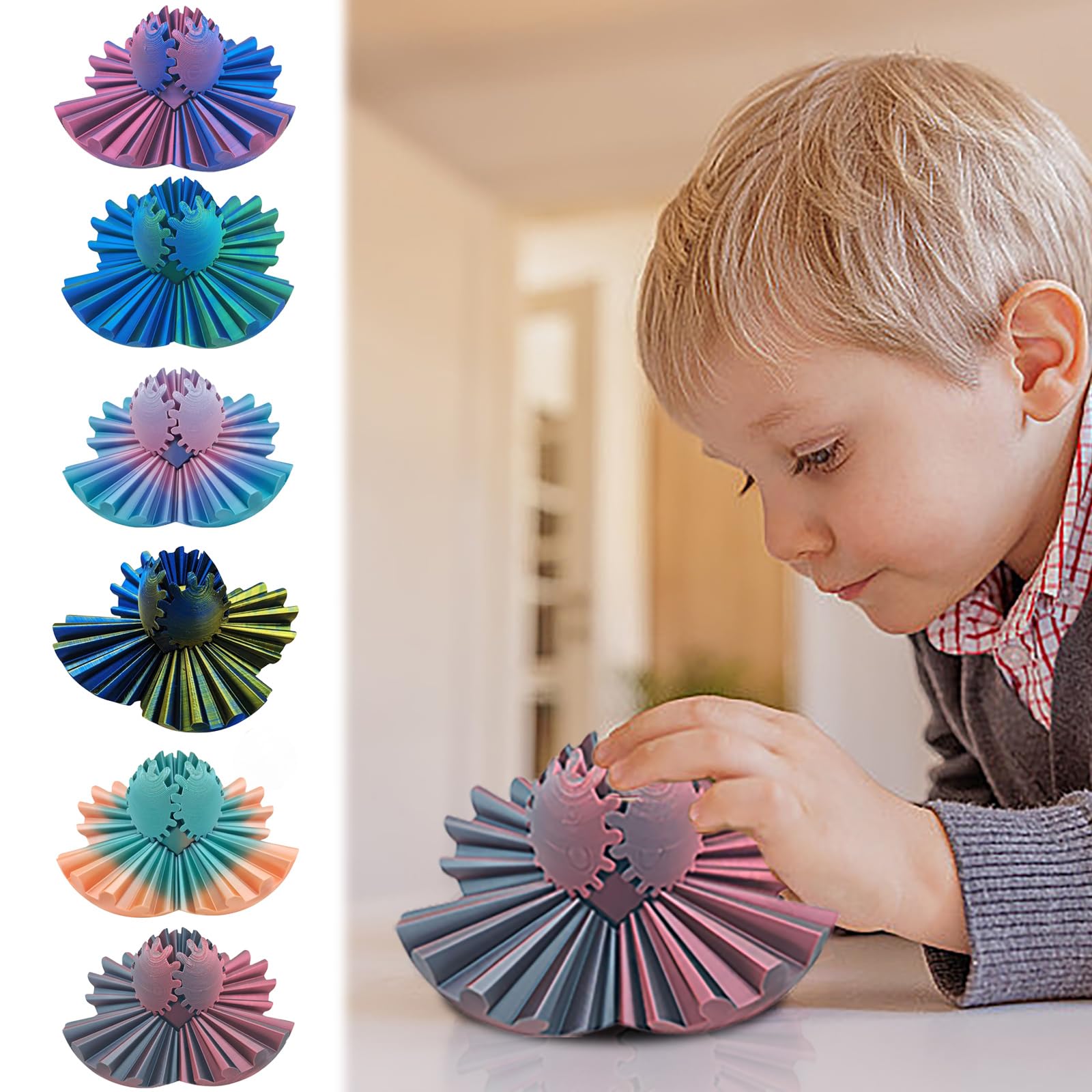 Gear Ball Fidget Toy - 3D Printed Rotating Gear Sphere Cube for Stress Relief & Anxiety, Steampunk Whirling Wonder Desk Toy - Perfect for Office, Home & Travel Relaxation