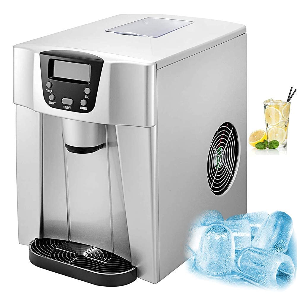 15KG Stainless Steel Countertop Ice Maker Machine - 220V Commercial Ice Cube Maker with Compact Clear Design for Bars, Restaurants & Home Use