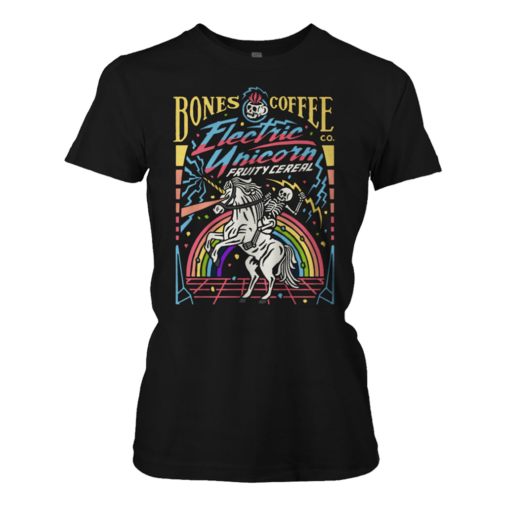 Electric Unicorn Graphic T-Shirt for Women - Soft Cotton Casual Tee - Perfect for Parties, Festivals & Everyday Wear