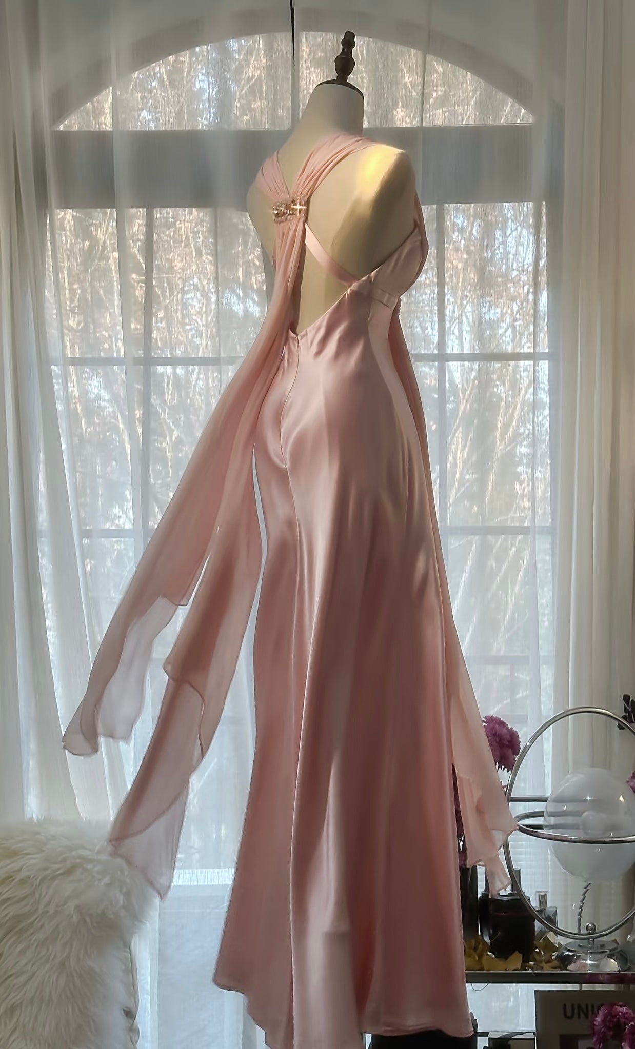 Elegant Mermaid Pink Satin Chiffon Prom Dress for Wedding Guest - J6318 | Perfect for Formal Events, Homecoming, Evening Parties & Special Occasions