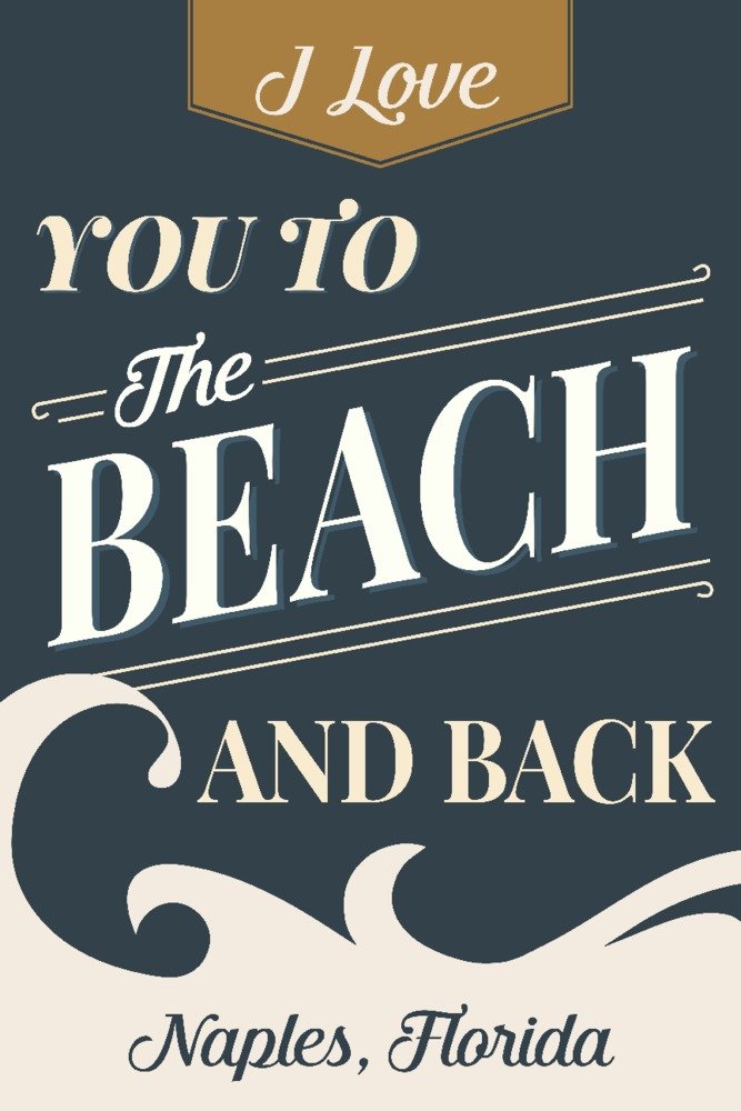 Naples Florida Beach Travel Poster - 36x54 Giclee Gallery Print, Coastal Wall Decor for Home & Office | Perfect for Beach House, Living Room or Vacation Inspiration