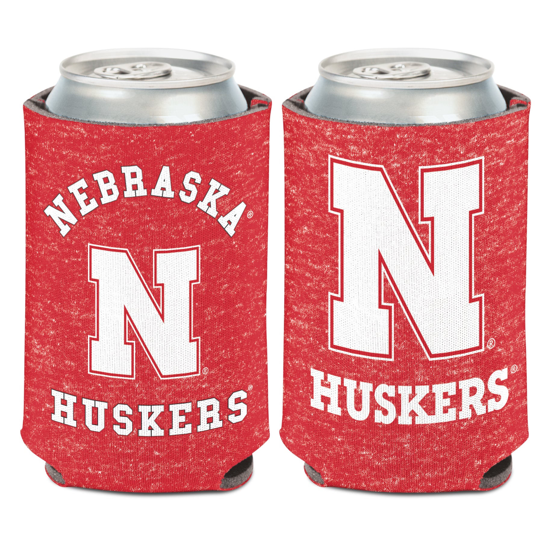 Nebraska Huskers Heathered Double-Sided Can Koozie - Insulated Beer & Soda Cooler for Tailgating, BBQs, and Game Day Parties