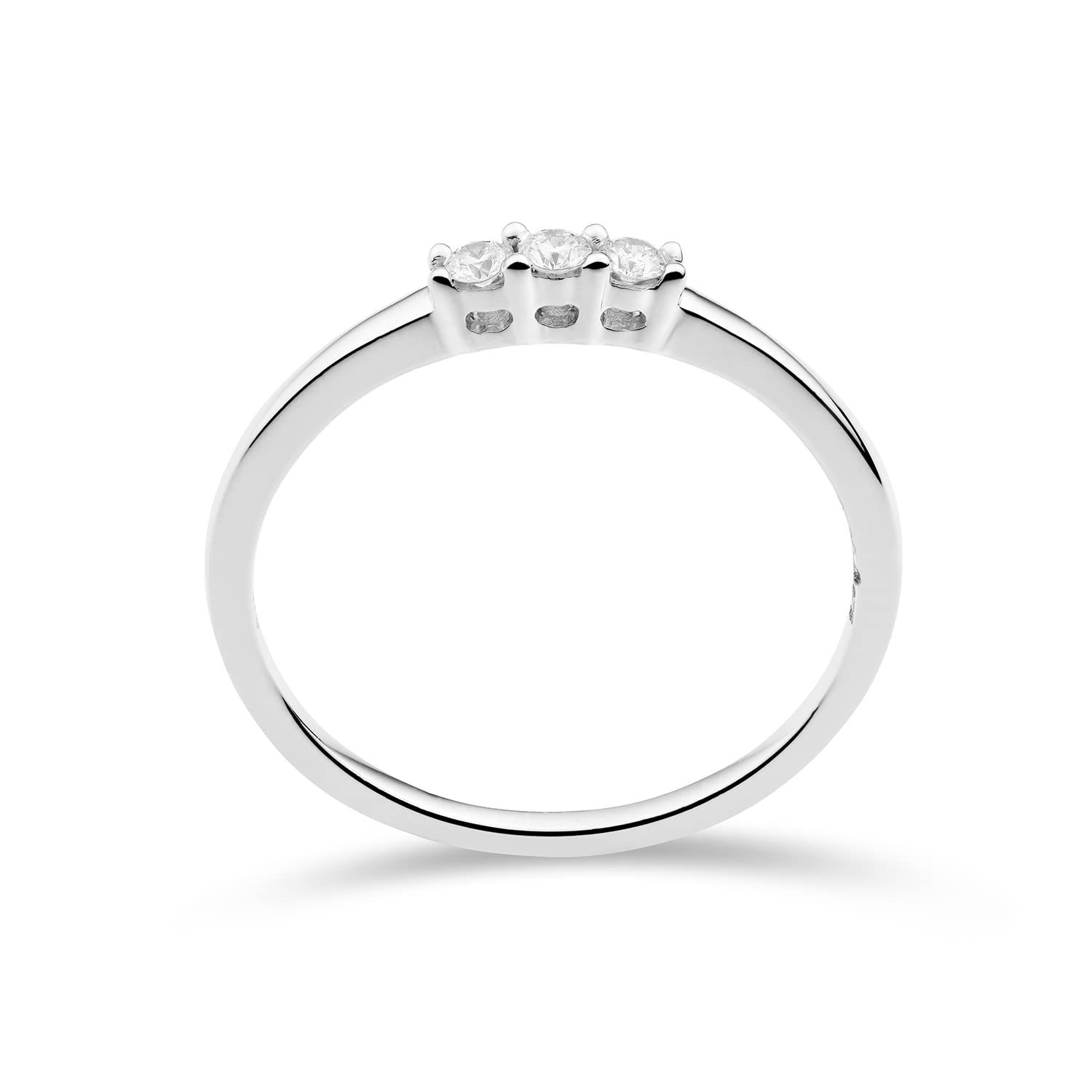 Miore 0.09 Carat Natural Diamond Engagement Ring in 9ct White Gold, Solid Gold Wedding Band for Women - Elegant Jewelry Gift with Free Jewelry Box | Perfect for Proposals, Anniversaries & Special Occasions