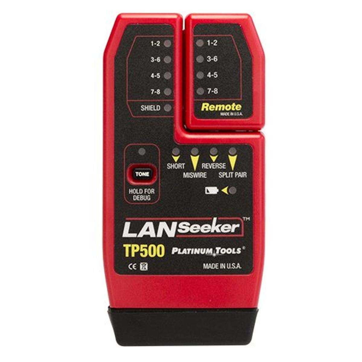 Platinum Tools TP500C LanSeeker Network Cable Tester - Professional Ethernet Cable Tester for Cat5, Cat5e, Cat6 - Perfect for Network Installations, IT Professionals & Home Networking