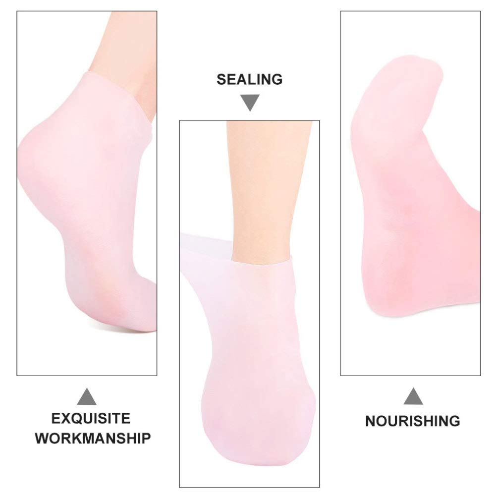 Hydrating Moisturizing Foot Socks & Hand Gloves Set - Exfoliating Cracked Heel Care with Sock Remover - Perfect for Overnight Foot Treatment, Spa Day & Dry Skin Relief