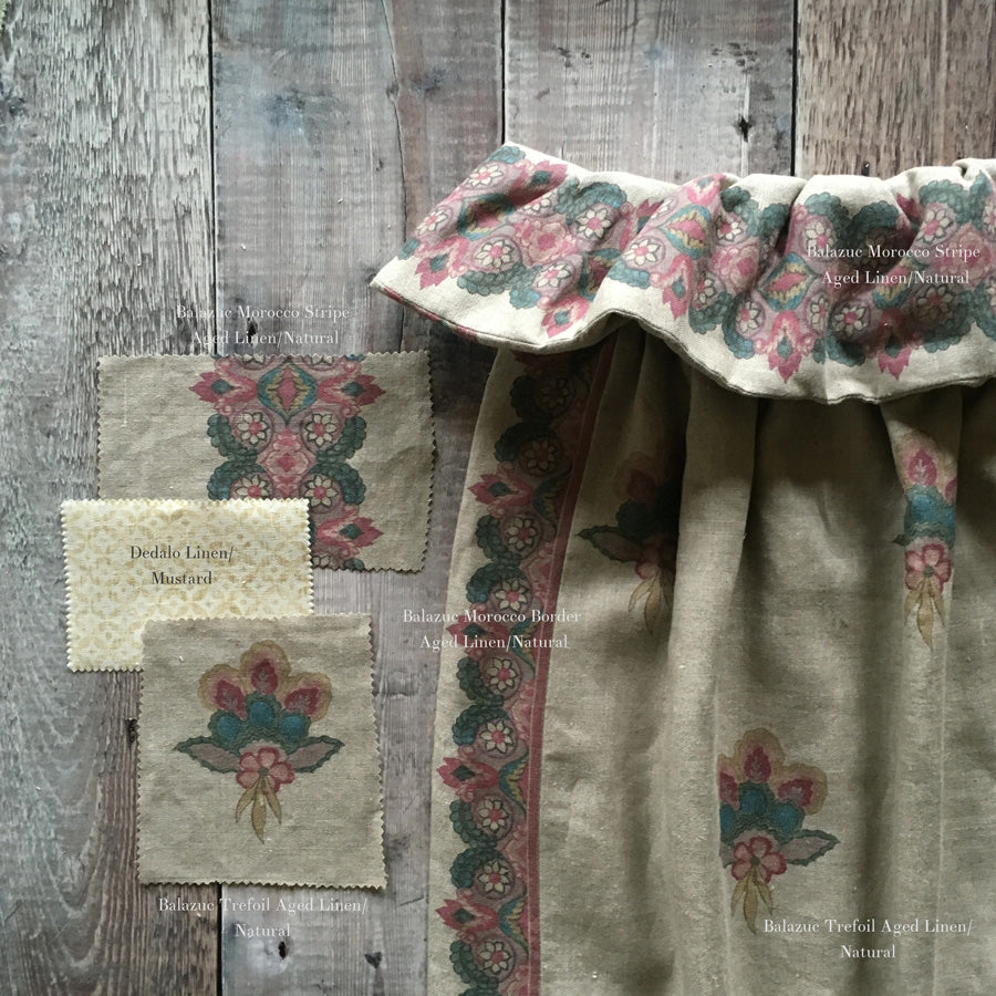 Balazuc Trefoil Linen Tablecloth - Natural 100% Linen - Elegant Dining & Home Decor for Parties, Weddings & Everyday Use